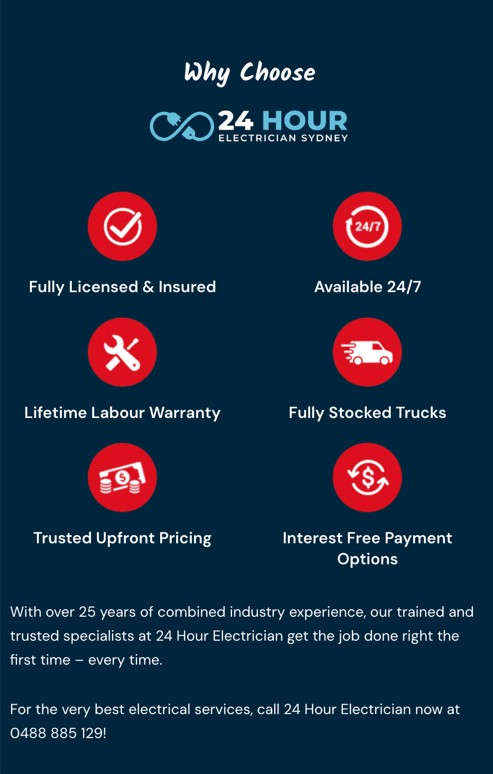 Call St George Electrician 0421 772 661